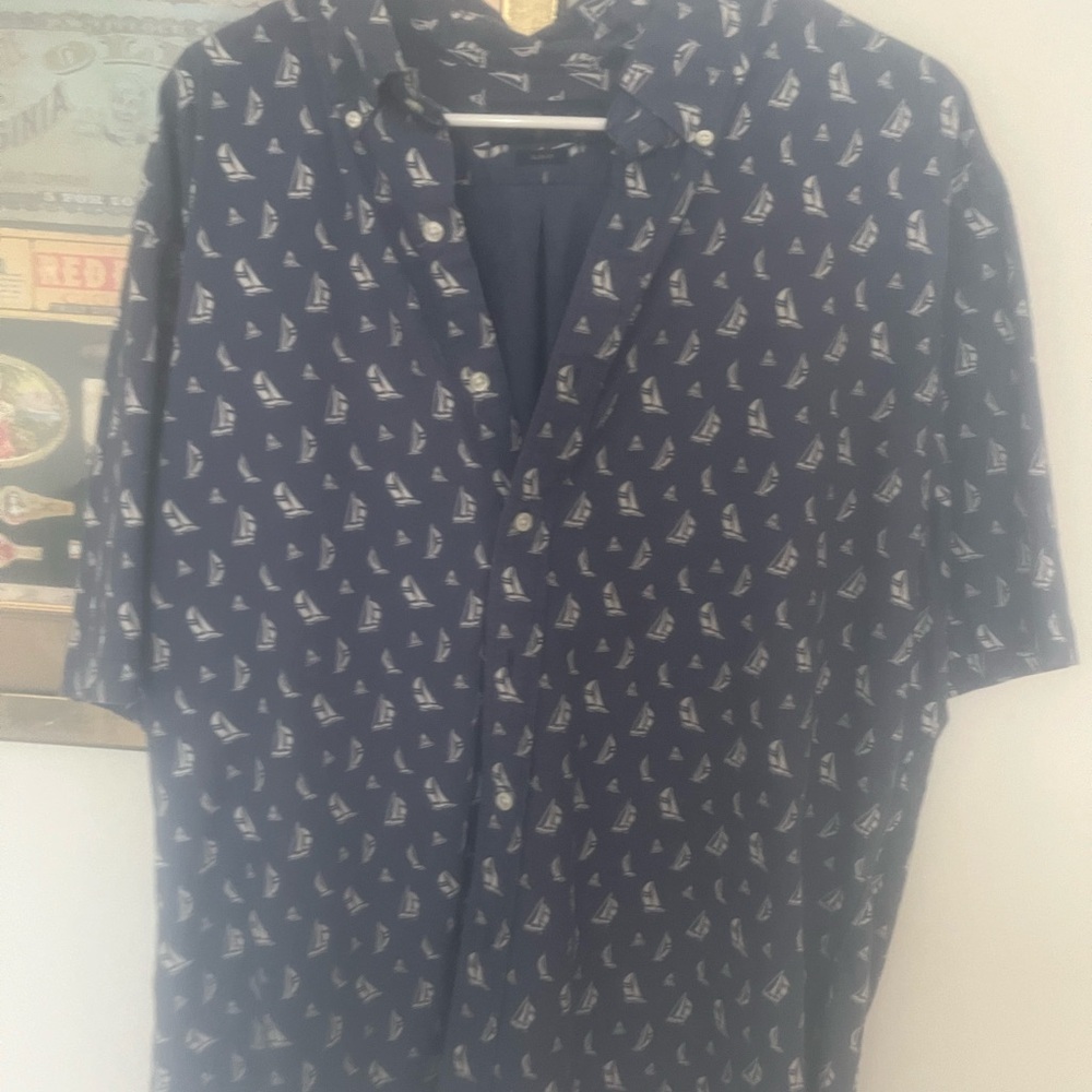 Ralph Lauren Blue Shirt with Sailboat Design
